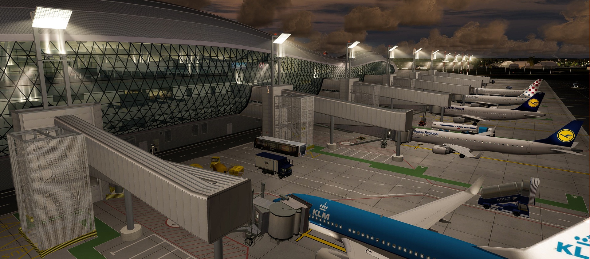 Aerosoft Zagreb Professional for Prepar3D v4: View of the really futuristic looking main terminal